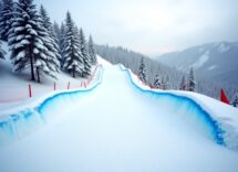 Atleti in azione durante una gara di snowboard cross