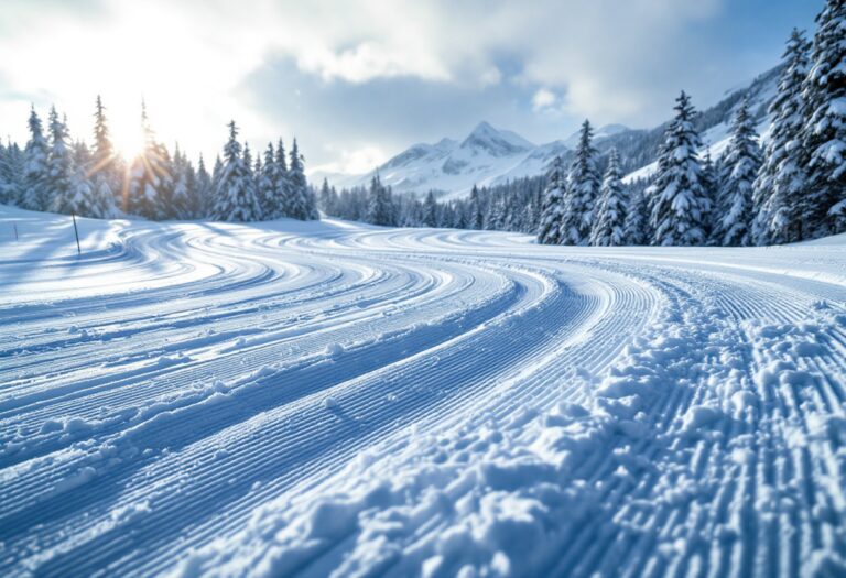 Atleta che gareggia nello snowboard cross su una pista innevata