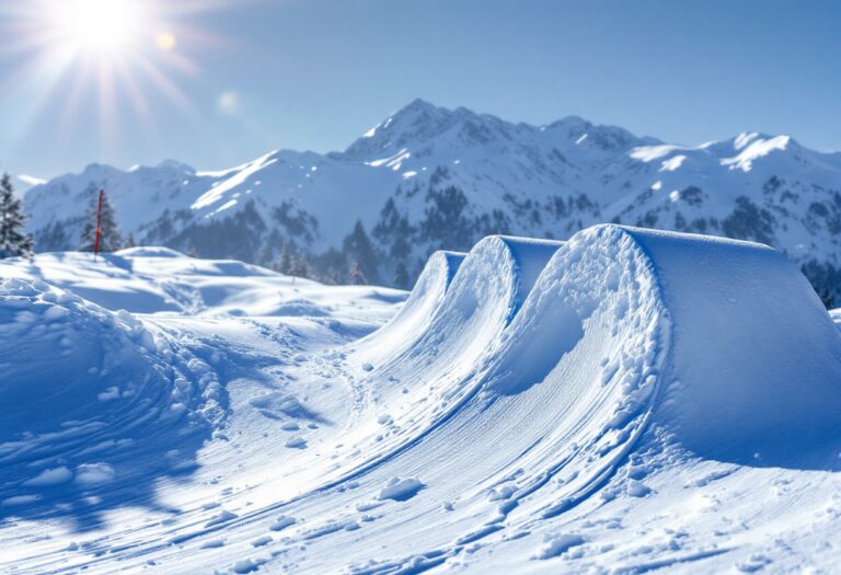 Atleti in azione durante una gara di snowboard cross