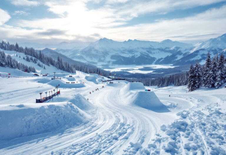 Atleti in azione durante una gara di snowboard cross