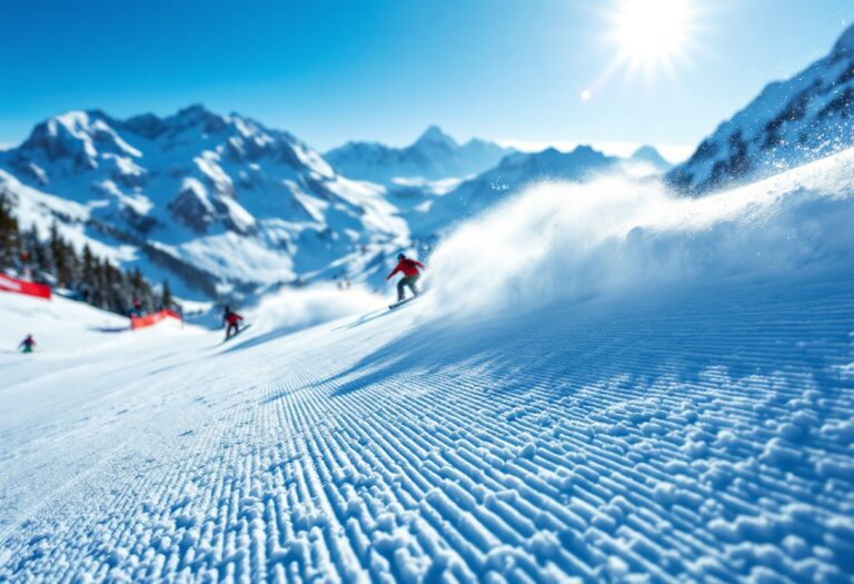 Atleti in azione durante una gara di snowboard cross