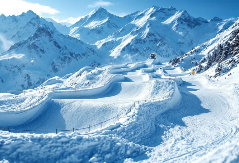 Atleti in azione durante una gara di snowboard cross