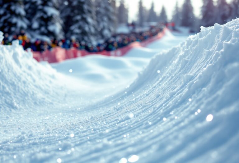 Atleti in azione durante una gara di snowboard cross
