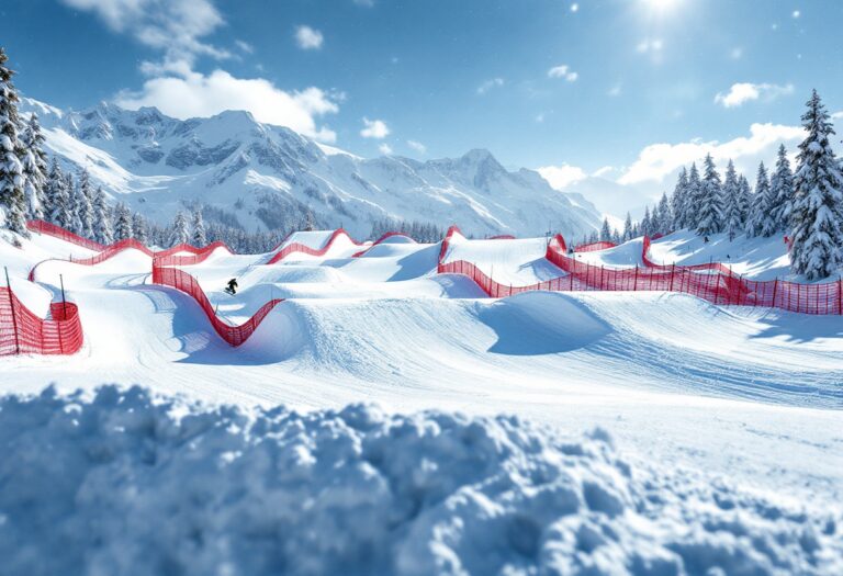 Atleti in azione durante una gara di snowboard cross