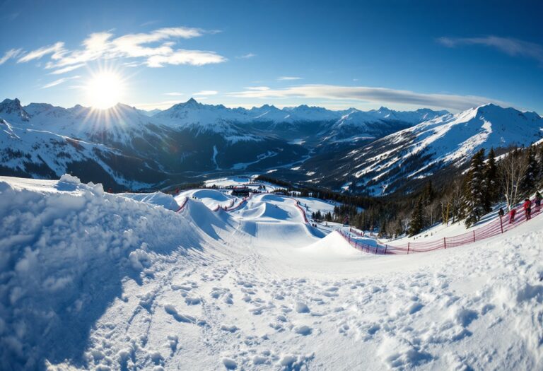 Atleti in azione durante una gara di snowboard cross