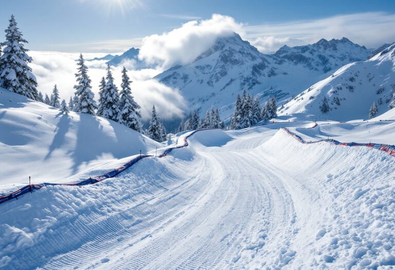Atleta in azione durante una gara di snowboard cross
