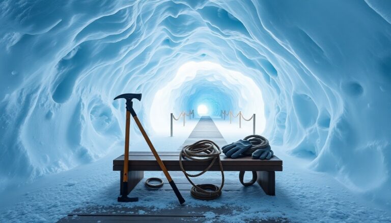 Visita alla grotta di ghiaccio di Les 2 Alpes: tunnel scolpito e sculture alpine